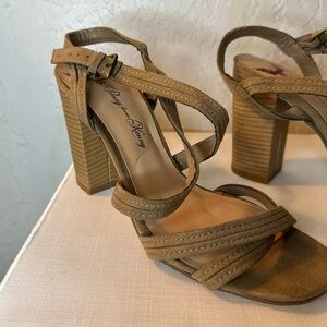 Penny Loves Kenny Tan Strappy Block Heels